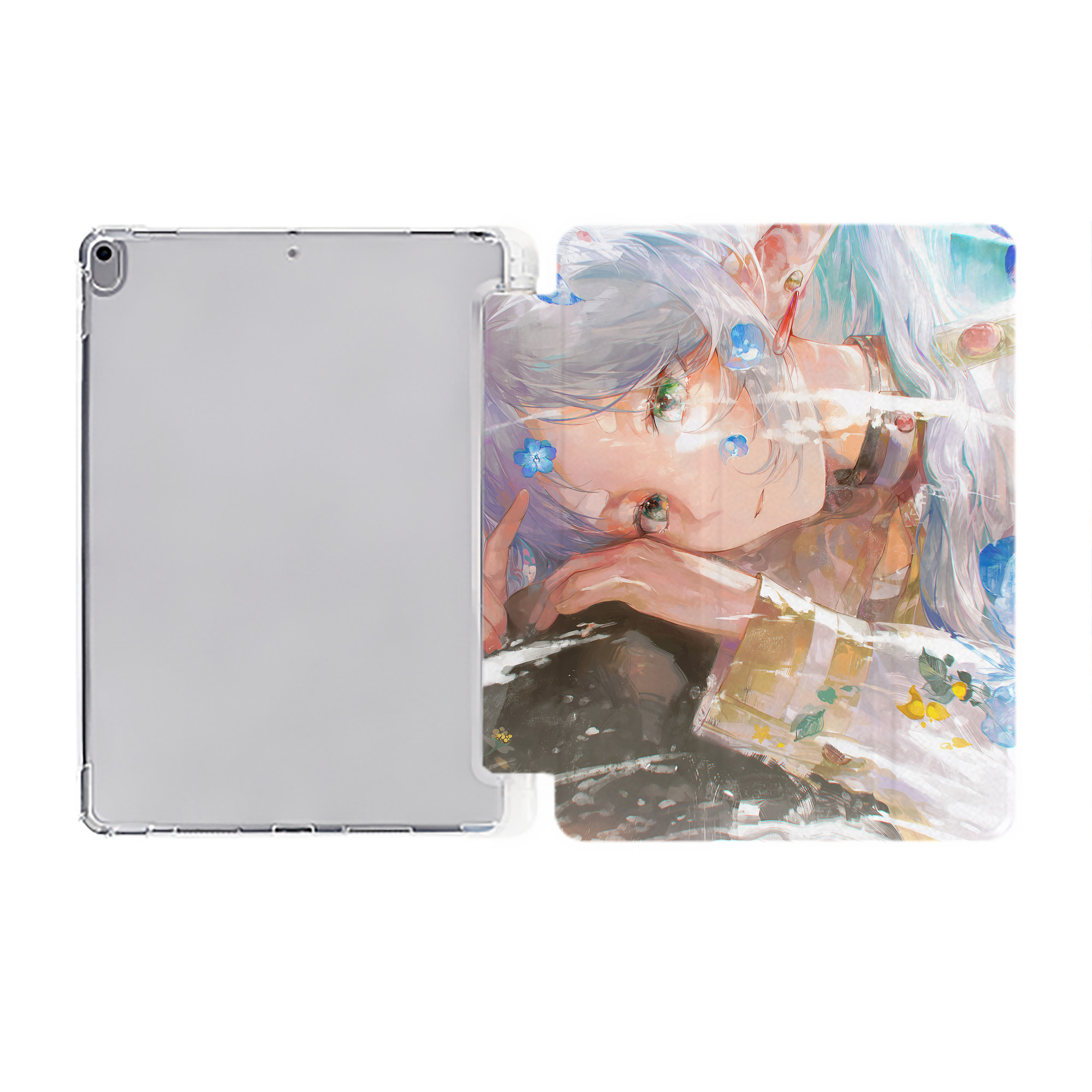 （画像用） 葬送のフリーレン Frieren IPad ケース ペン収納付き 三つ折りスタンド PUレザー×シリコン 対応機種9.5/10.5/10.9インチ